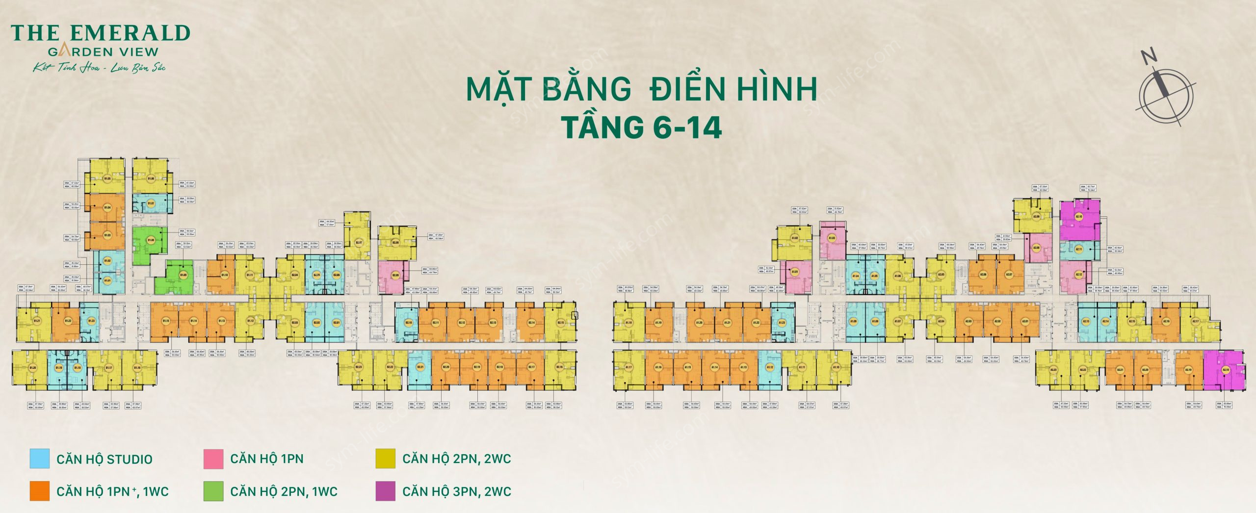 Mặt Bằng The Emerald Garden View_tầng 6-14